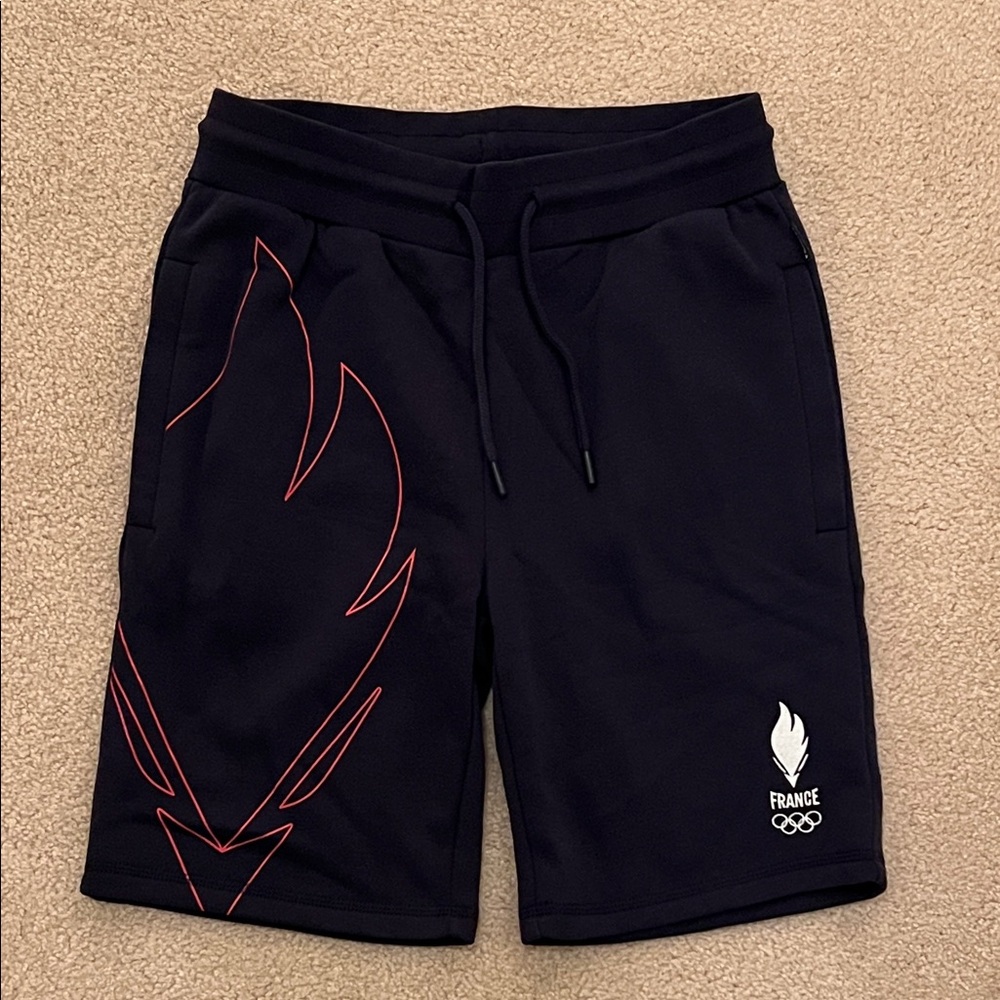 Men’s Size Small France Olympic Navy Blue Shorts NWT